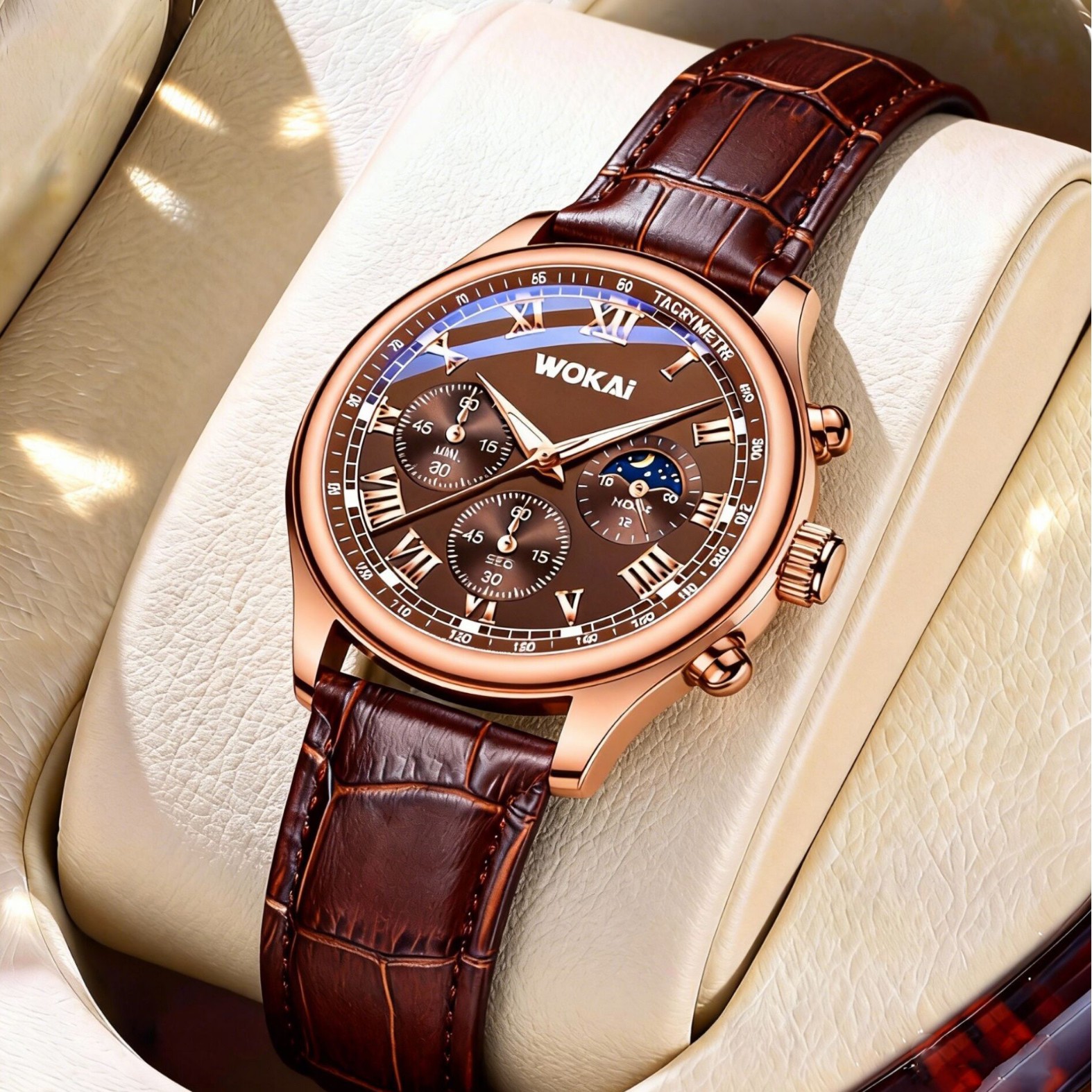 Luxury Men Business Watches Fa - Leather Watch Band Men reseña y precio