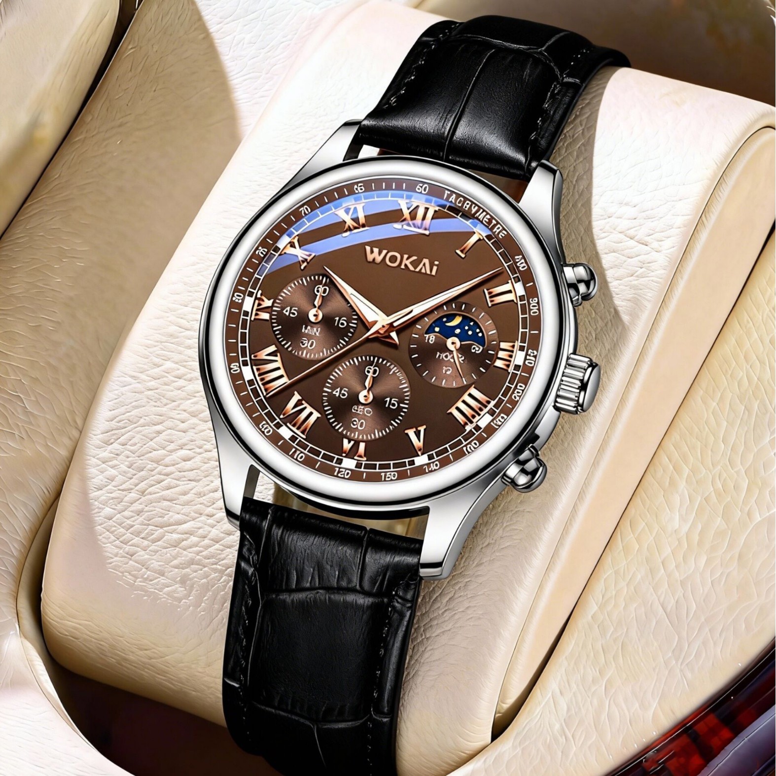 Luxury Men Business Watches Fa - Leather Watch Band Men reseña y precio