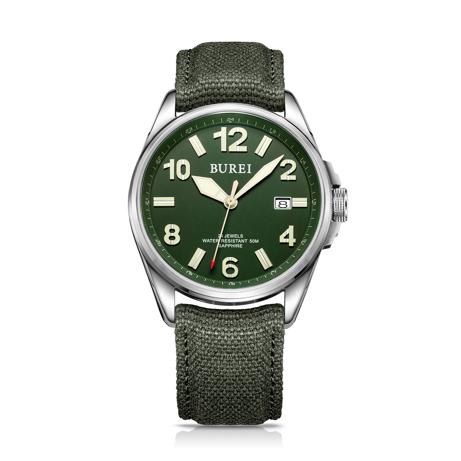 NH35 BUREI Luxury Brand Men Au - Canvas Strap Watch reseña y precio