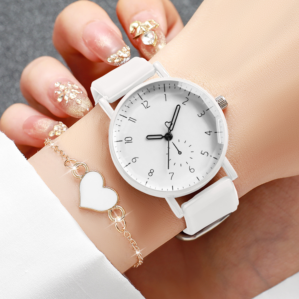 2PCS Simple Arabic Dial Women  - Silicone Band Women reseña y precio