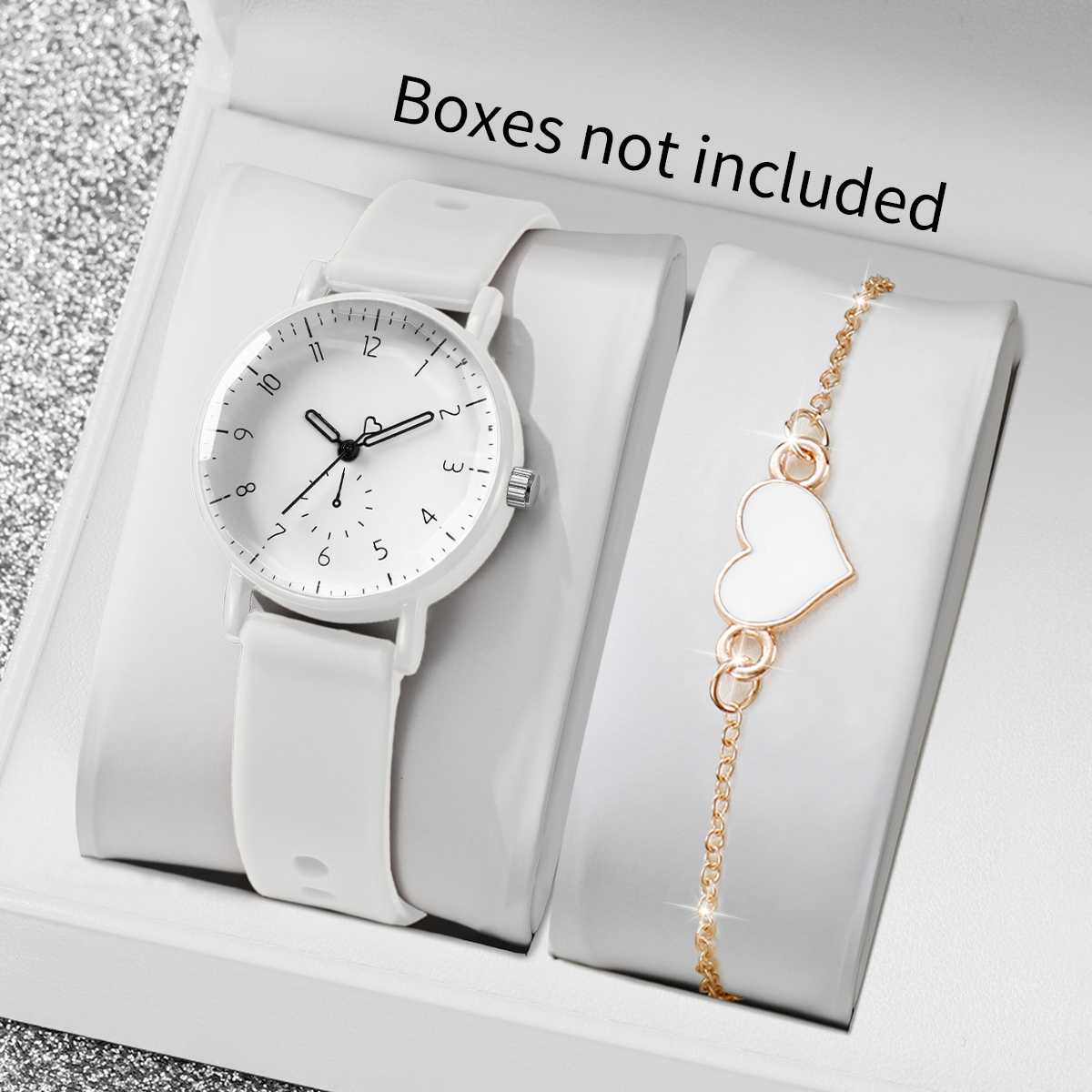 2PCS Simple Arabic Dial Women  - Silicone Band Women reseña y precio