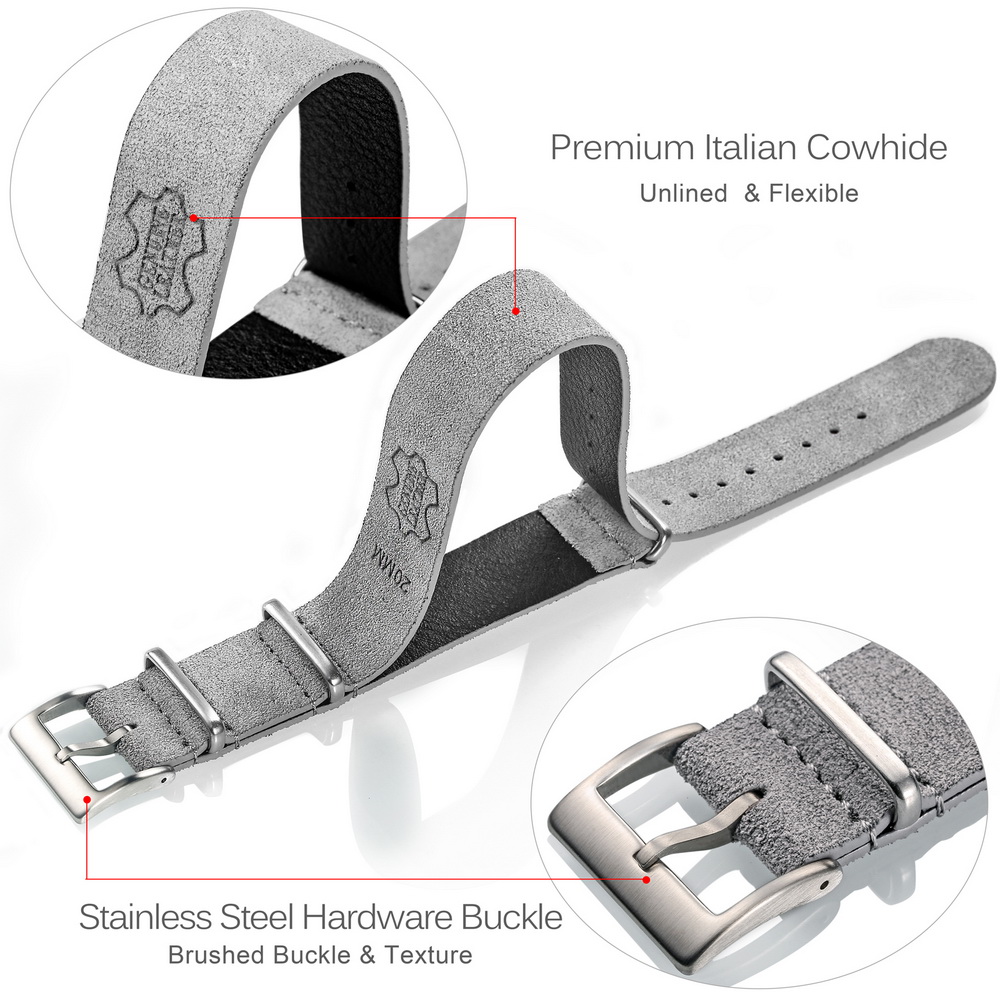 HEMSUT Genuine Leather Watch B - Suede Strap Watch reseña y precio