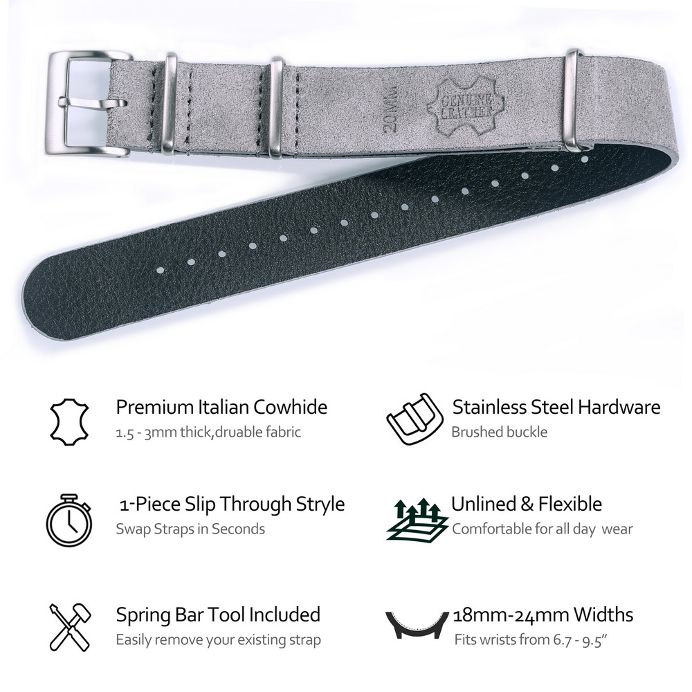 HEMSUT Genuine Leather Watch B - Suede Strap Watch reseña y precio