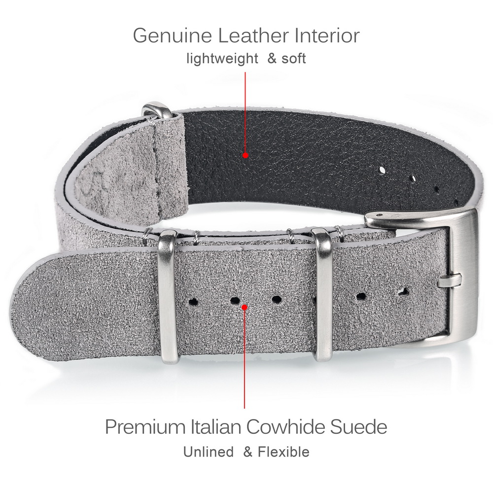 HEMSUT Genuine Leather Watch B - Suede Strap Watch reseña y precio