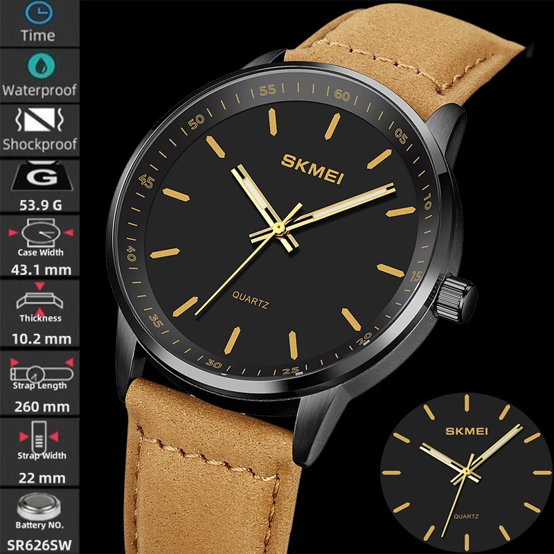 Skmei Original Brand Quartz Wa - Leather Watch Band Men reseña y precio